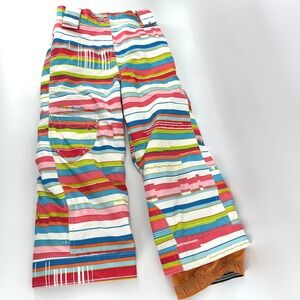 Obermeyer Girls Ski Snowboard Winter Pants I GROW System Size 5 Colorful Stripes